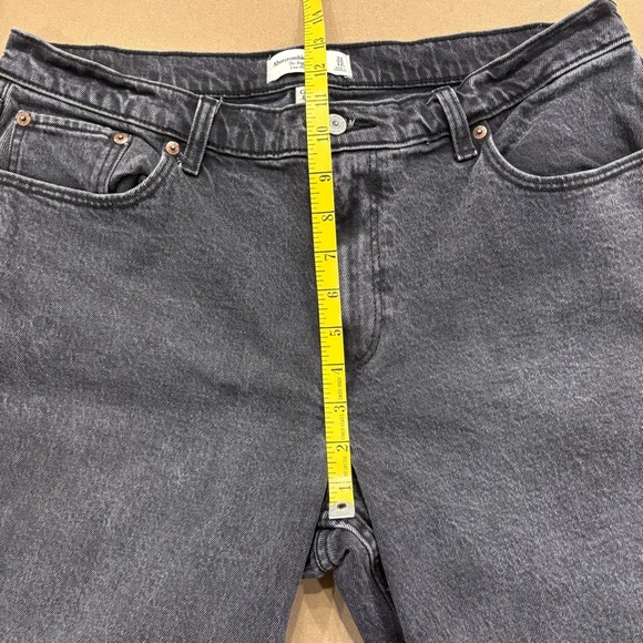 Abercrombie & Fitch Women’s Curve Love Baggy Low Rise Size 31/12S Faded Black - Picture 11 of 14